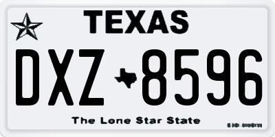 TX license plate DXZ8596
