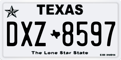 TX license plate DXZ8597