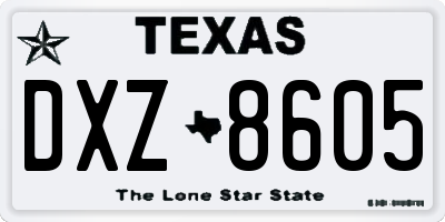 TX license plate DXZ8605