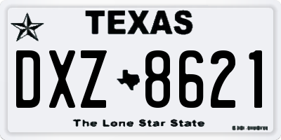 TX license plate DXZ8621
