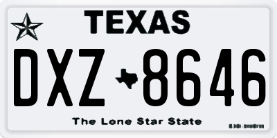 TX license plate DXZ8646