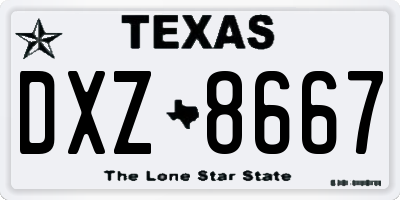 TX license plate DXZ8667
