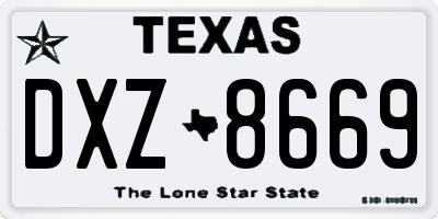 TX license plate DXZ8669