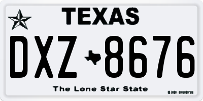 TX license plate DXZ8676