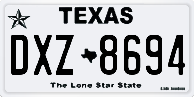 TX license plate DXZ8694