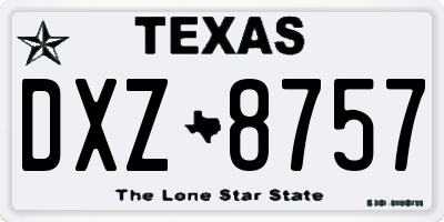 TX license plate DXZ8757