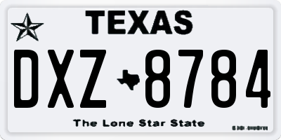 TX license plate DXZ8784