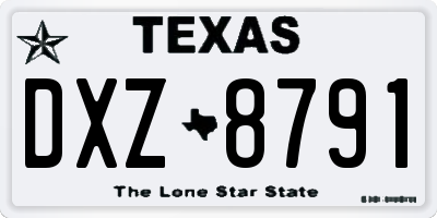 TX license plate DXZ8791