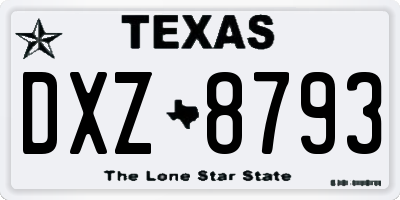 TX license plate DXZ8793
