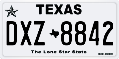 TX license plate DXZ8842