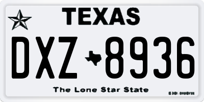 TX license plate DXZ8936