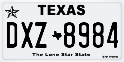 TX license plate DXZ8984