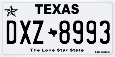 TX license plate DXZ8993