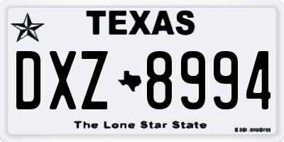 TX license plate DXZ8994
