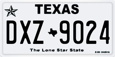TX license plate DXZ9024