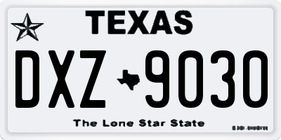 TX license plate DXZ9030