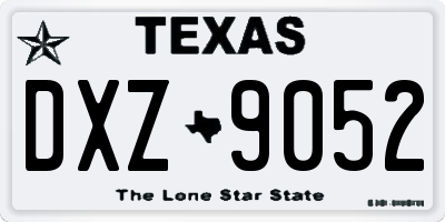 TX license plate DXZ9052
