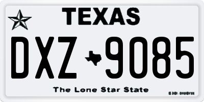 TX license plate DXZ9085