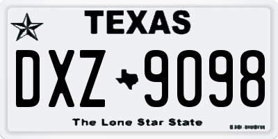 TX license plate DXZ9098