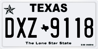 TX license plate DXZ9118