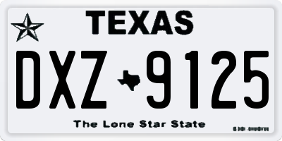 TX license plate DXZ9125