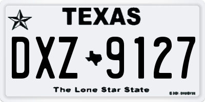 TX license plate DXZ9127