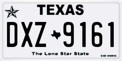 TX license plate DXZ9161