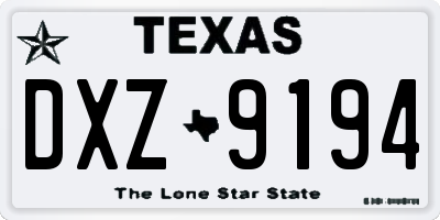 TX license plate DXZ9194