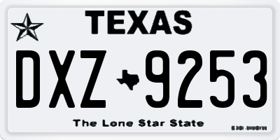 TX license plate DXZ9253