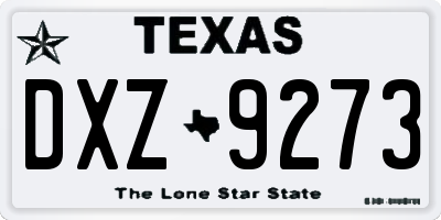 TX license plate DXZ9273