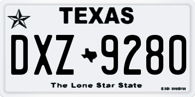 TX license plate DXZ9280