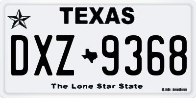TX license plate DXZ9368
