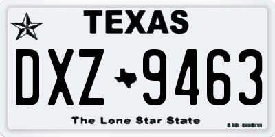 TX license plate DXZ9463