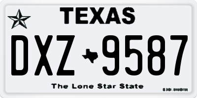 TX license plate DXZ9587