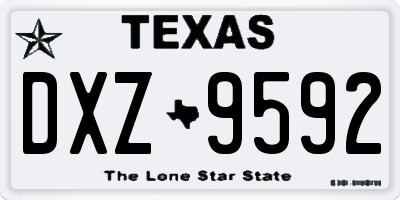TX license plate DXZ9592