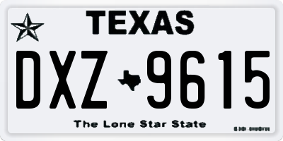 TX license plate DXZ9615
