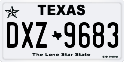 TX license plate DXZ9683