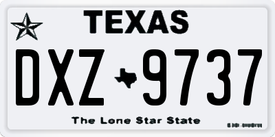 TX license plate DXZ9737