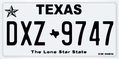 TX license plate DXZ9747