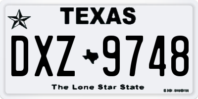 TX license plate DXZ9748