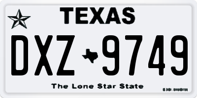 TX license plate DXZ9749
