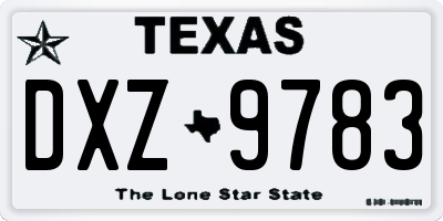 TX license plate DXZ9783
