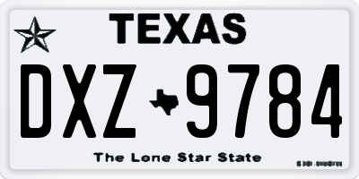 TX license plate DXZ9784
