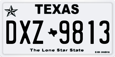 TX license plate DXZ9813