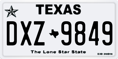 TX license plate DXZ9849