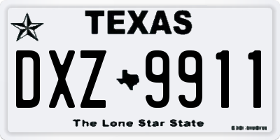 TX license plate DXZ9911