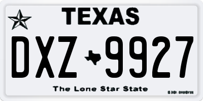 TX license plate DXZ9927