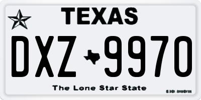 TX license plate DXZ9970
