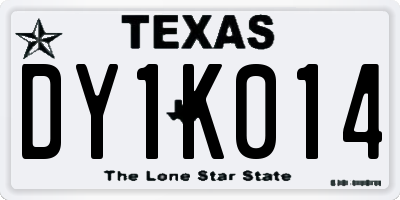 TX license plate DY1K014