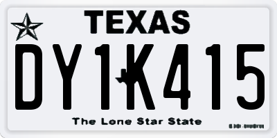 TX license plate DY1K415